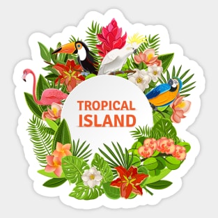 Tropical Island Sticker